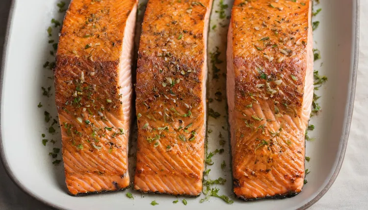 Herb-crusted salmon