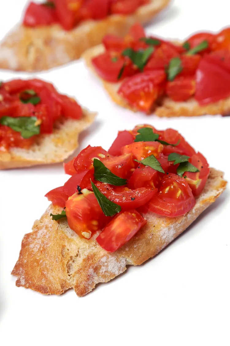 Roast tomato crush on crostini