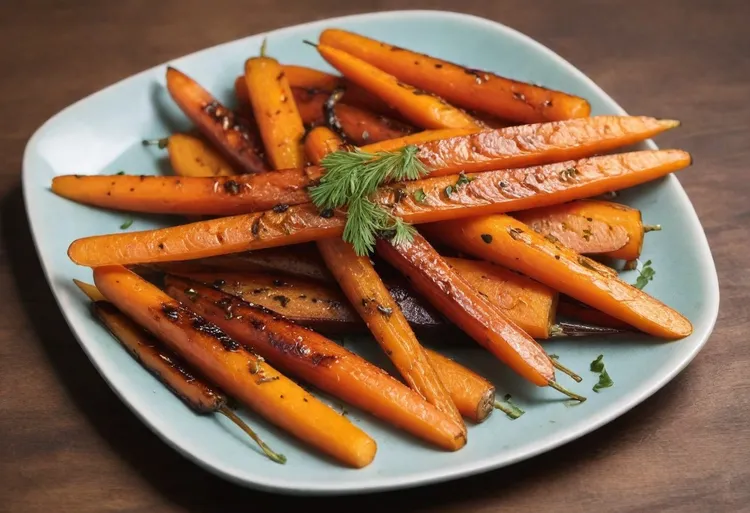 Barbecued honey baby carrots