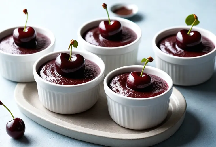 Cherry microwave puddings