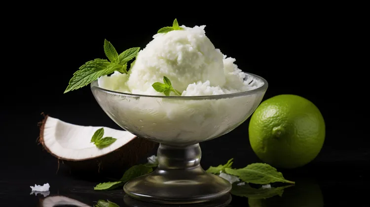 Coconut and lime sorbet