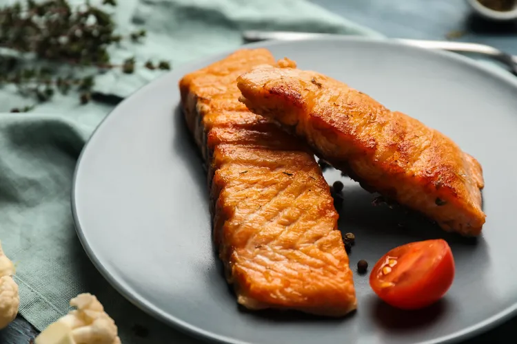 Crispy-skinned salmon