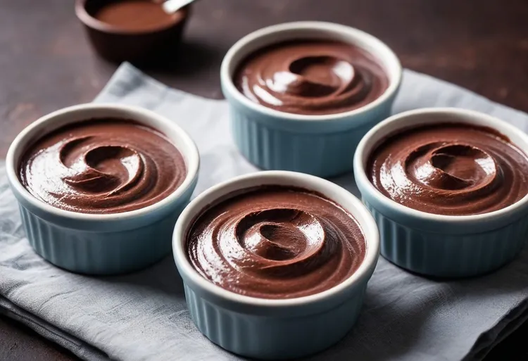 Dark chocolate pots