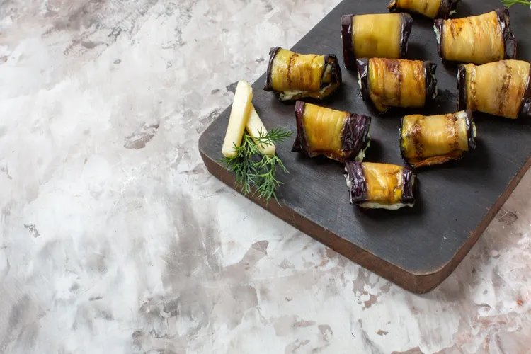 Eggplant and ricotta rolls