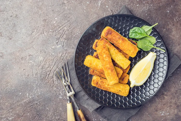 Home-baked fish fingers