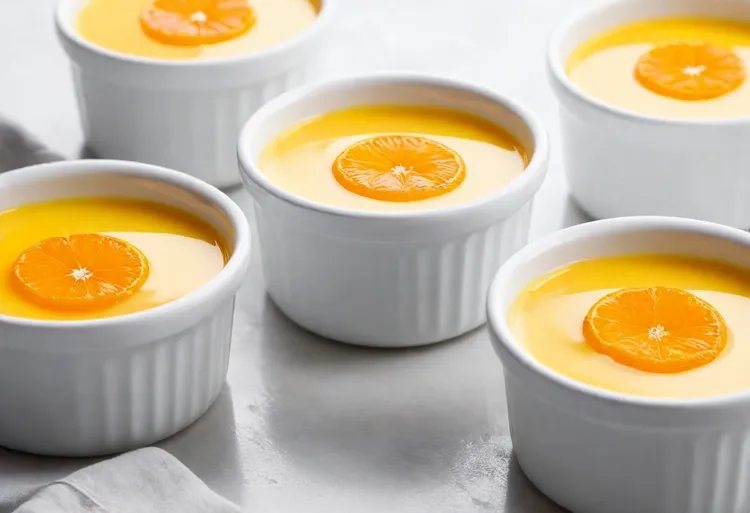Luscious custard pots with sweet oranges