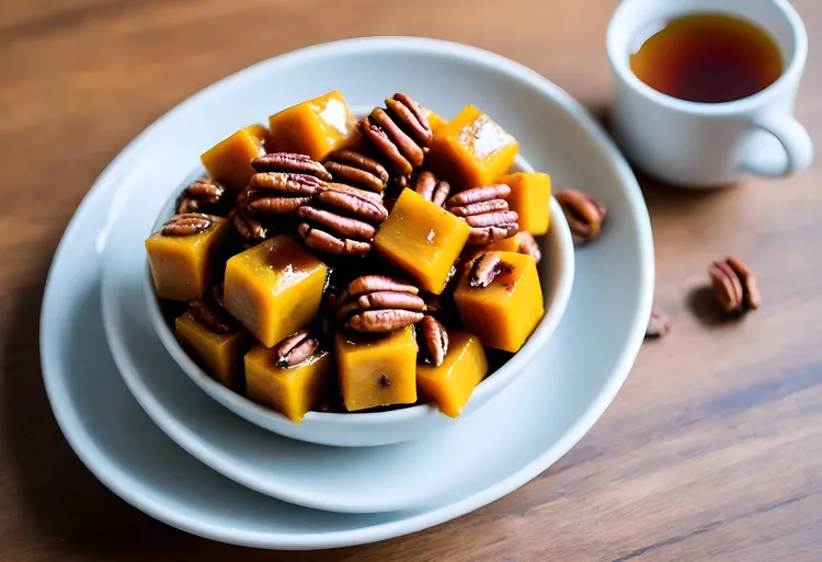 Maple syrup roasted pumpkin with pecans