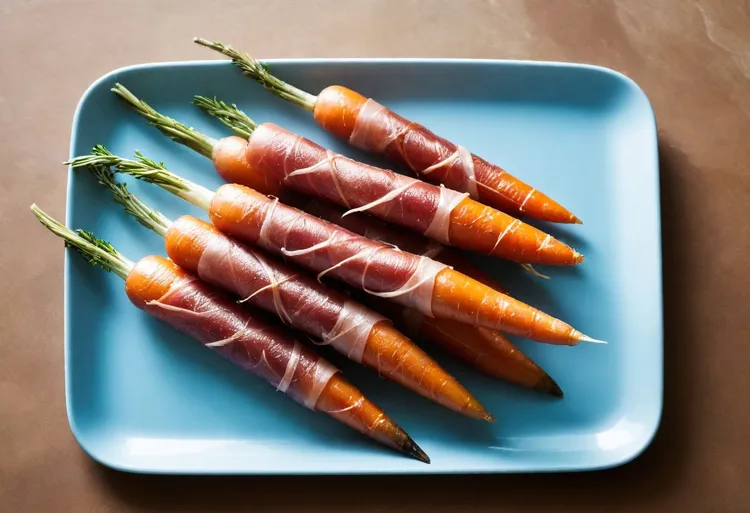Prosciutto-wrapped baby carrots