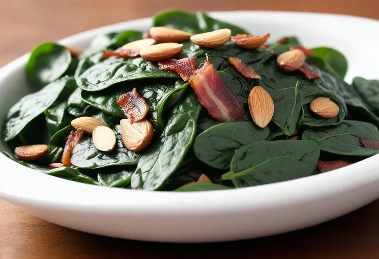 Sauteed spinach with bacon