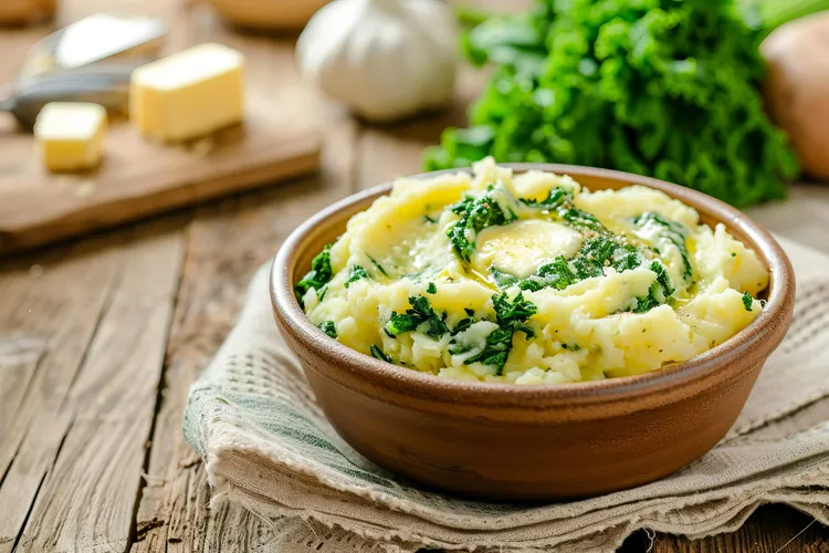 Seeded mustard and spinach potato mash