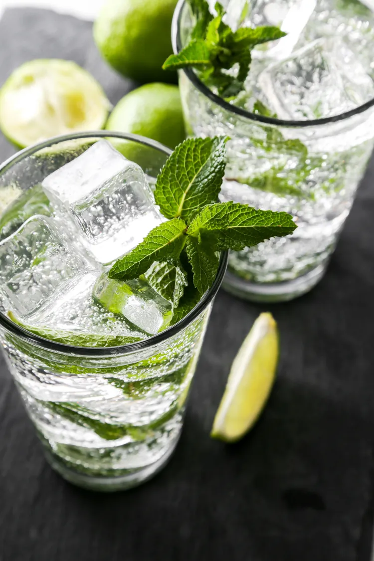 Sparkling mint juleps