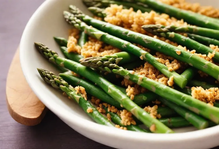 Asparagus and baby beans with crunchy crumbs