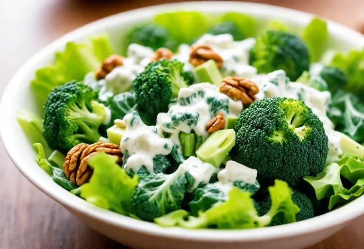 Broccoli with waldorf salad
