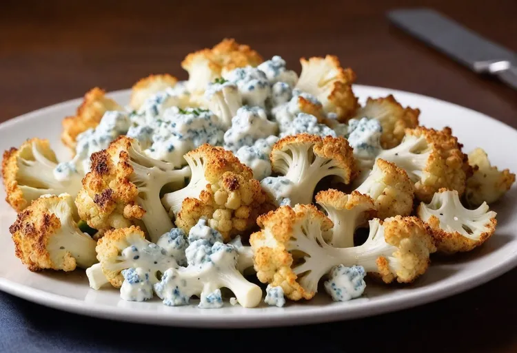 Cauliflower mornay with blue cheese crumble