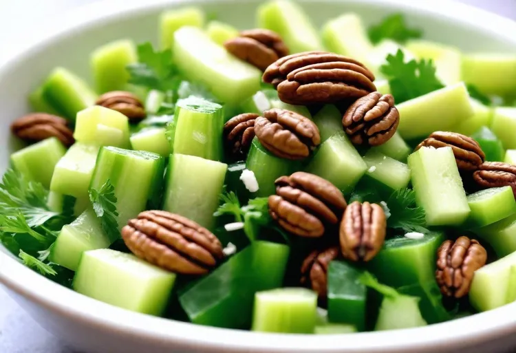 Celery, lemon and parsley spoon salad