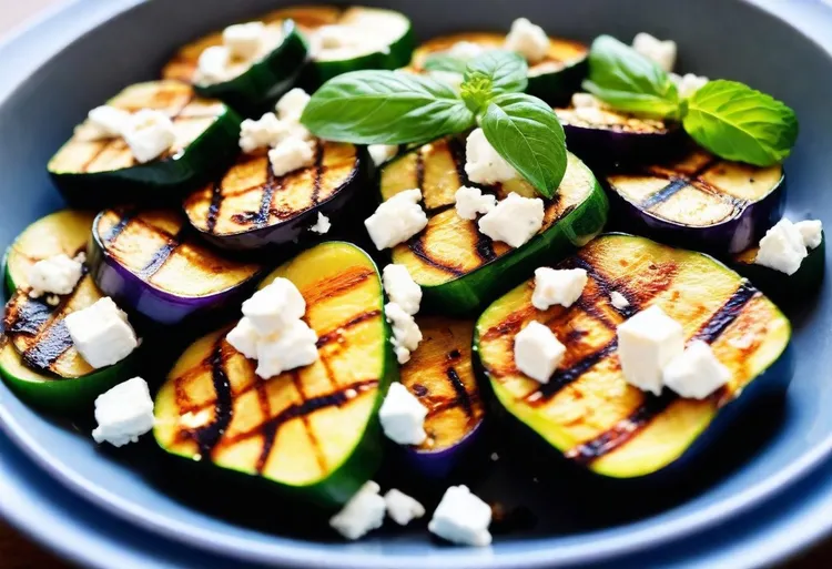 Chargrilled vegetables with feta and mint