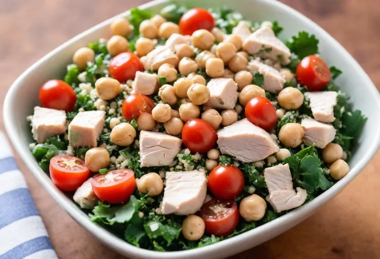 Chicken and chickpea tabouli salad