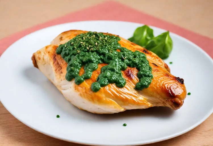 Chicken breast fillets filled with coriander, almond and chilli