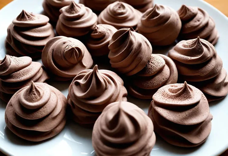 Chocolate hazelnut meringue kisses