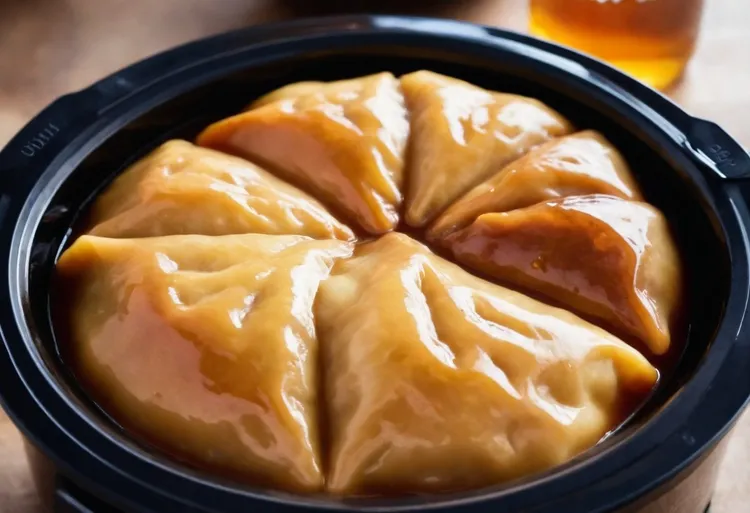 Giant slow cooker golden syrup dumpling