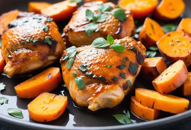 Maple baked chicken with sweet potato