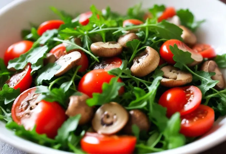 Marinated mushroom & tomato salad
