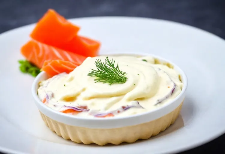 Onion and herb dip with smoked salmon