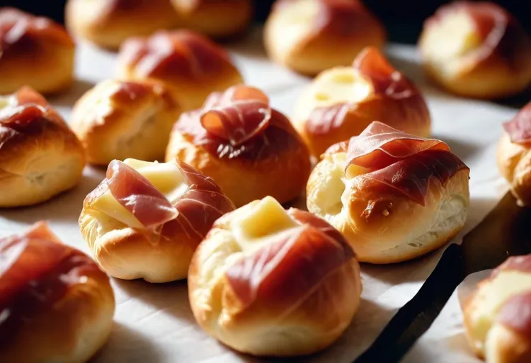 Prosciutto and cheese puffs
