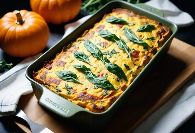 Pumpkin, rocket & mustard terrine