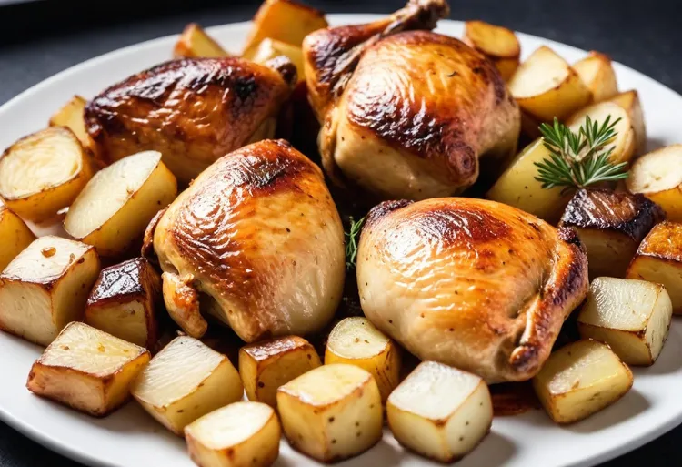 Spanish chicken and crispy potatoes