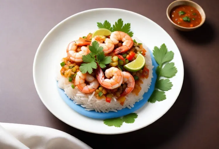 Thai rice with shrimps