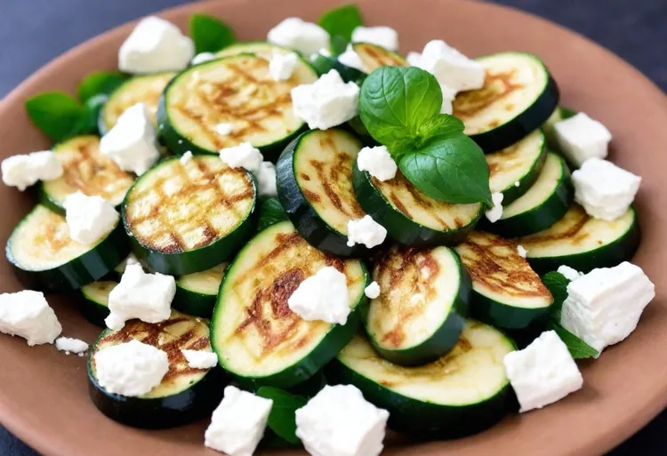 Zucchini salad with mint and ricotta