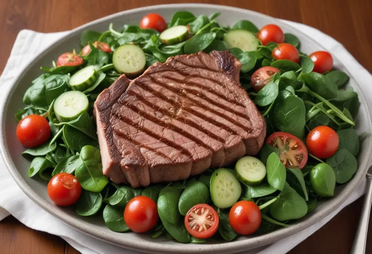 Cajun porterhouse steak and watercress salad