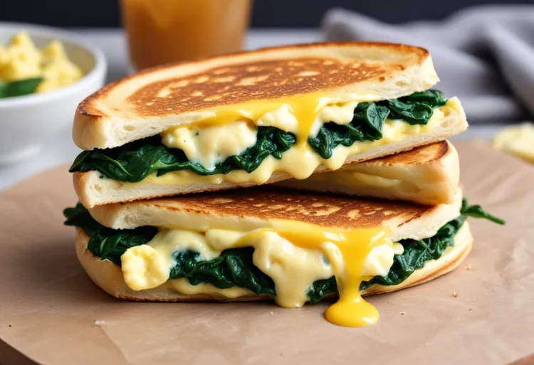 Egg, spinach and ricotta jaffles