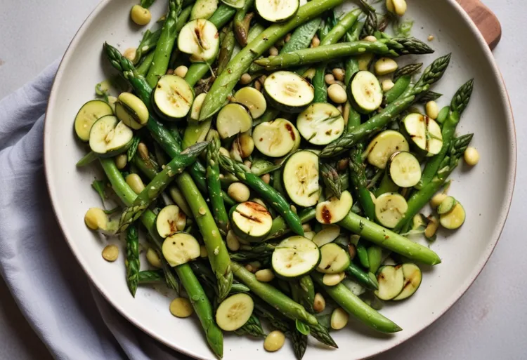 Grilled asparagus and zucchini salad