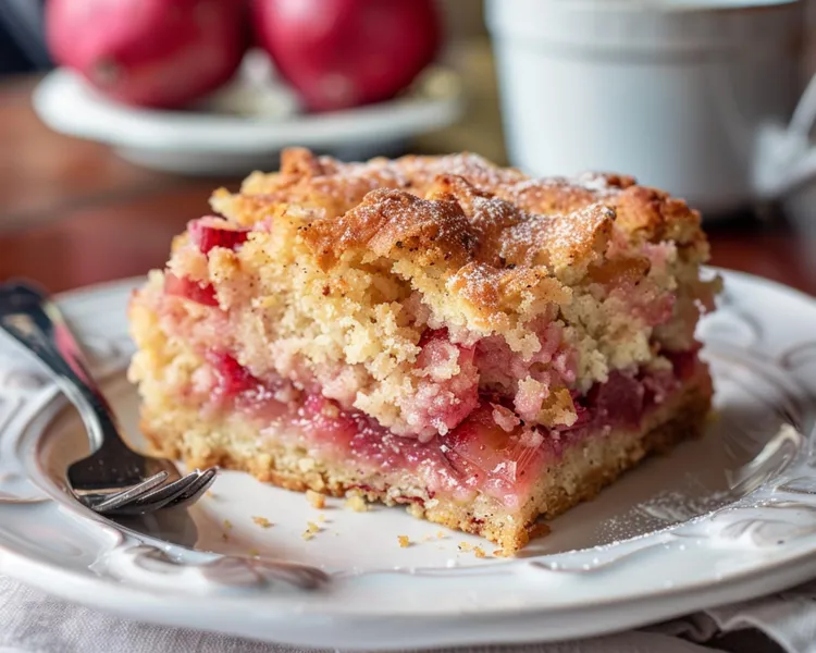 Apple and raspberry crumble tea cake