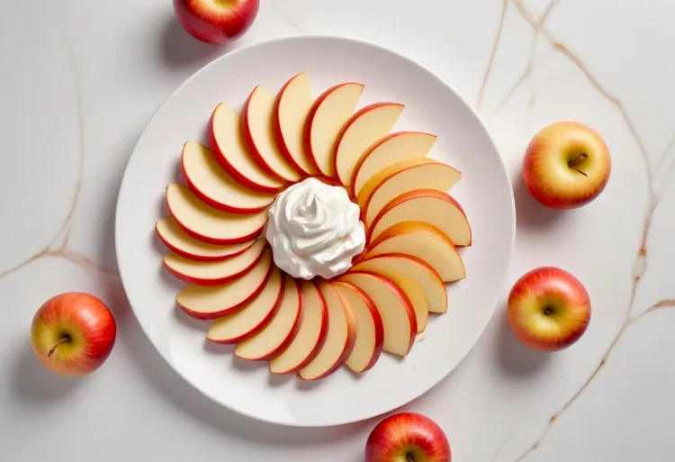 Apple and yoghurt flower