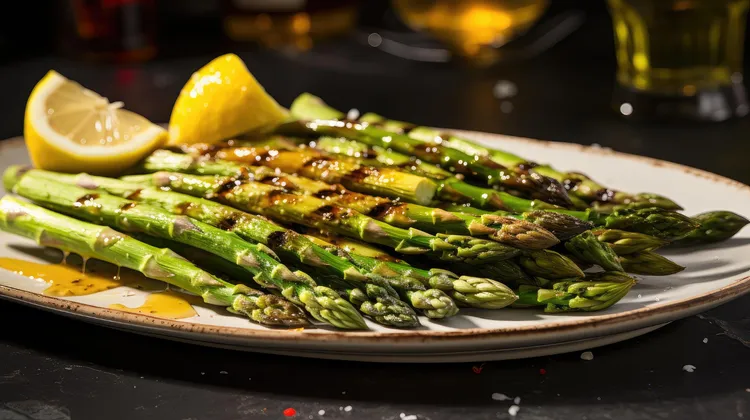 Lemon butter asparagus with salt and pepper