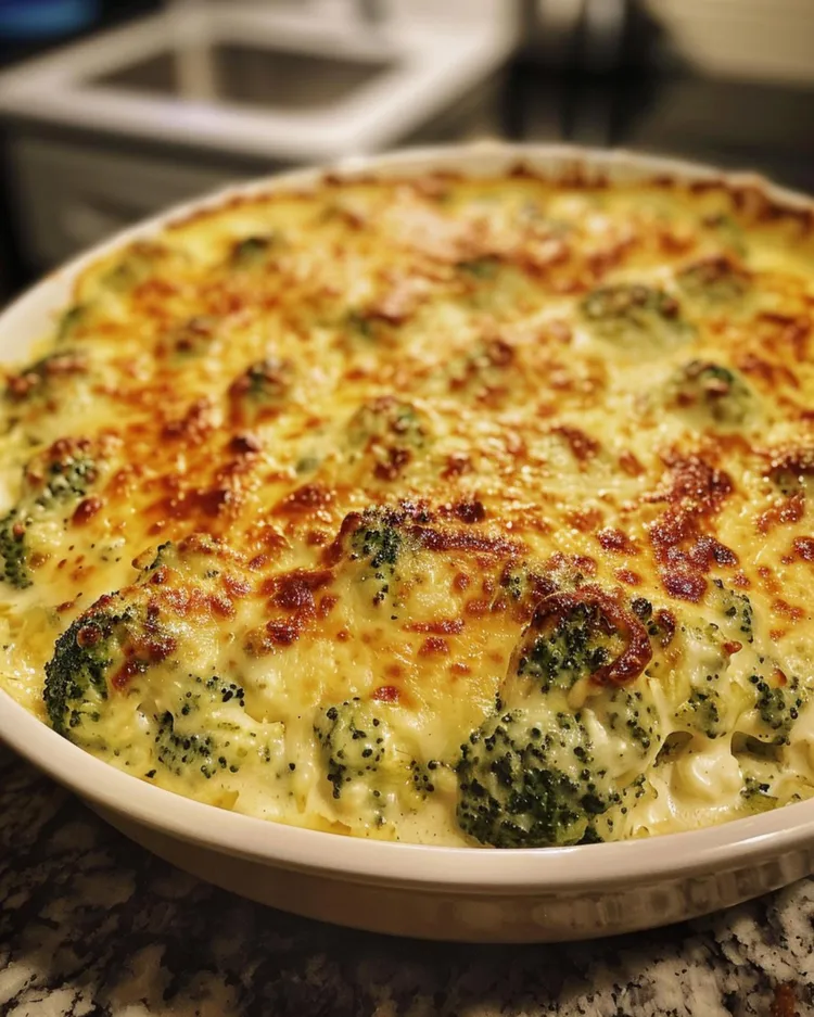 Broccoli, cheddar & quinoa gratin