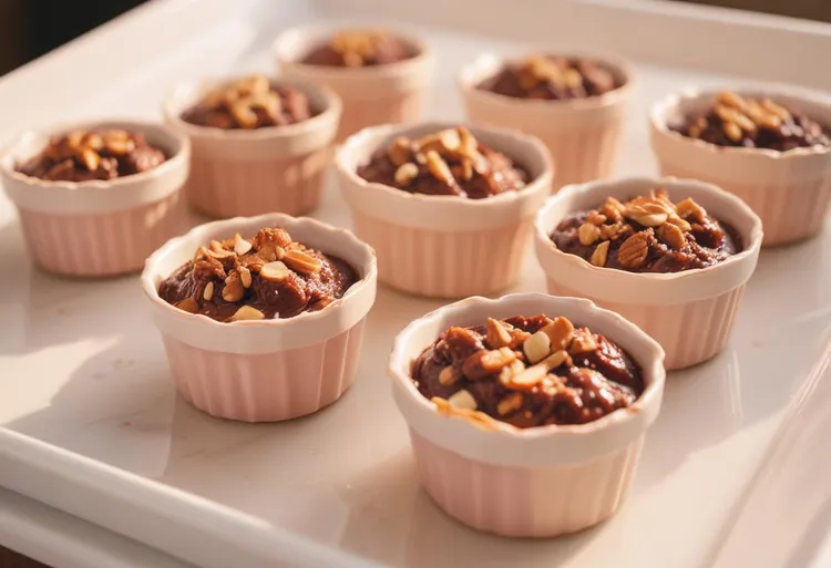 Cappuccino custard pots with almond praline