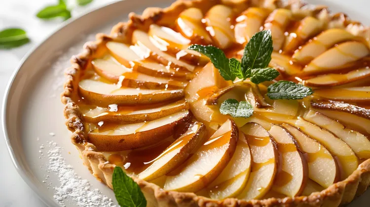 Caramel apple with spiced shortcrust