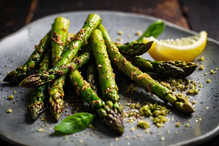 Crumbed asparagus