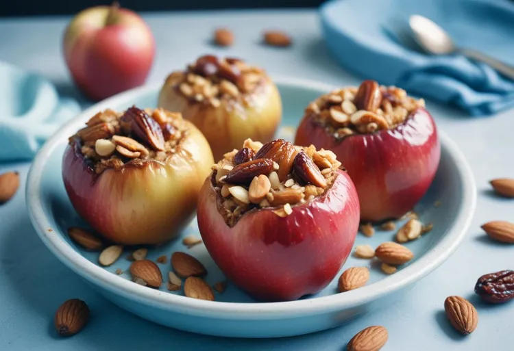 Date and almond baked apples