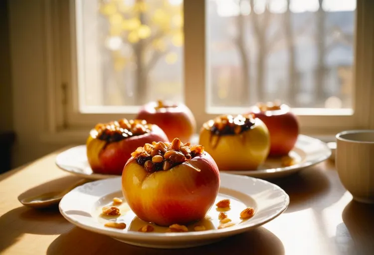 Rum & raisin baked apples