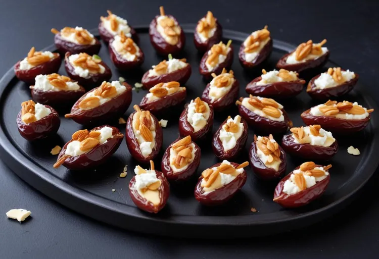 Smoky almond & goat cheese-stuffed dates