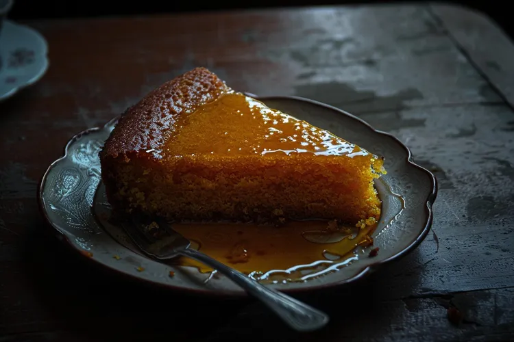Almond cake with earl grey syrup