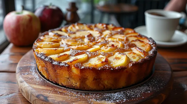 Apple and custard swirl tea cake