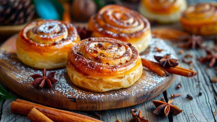 Apple, cinnamon & almond swirls with honey glaze