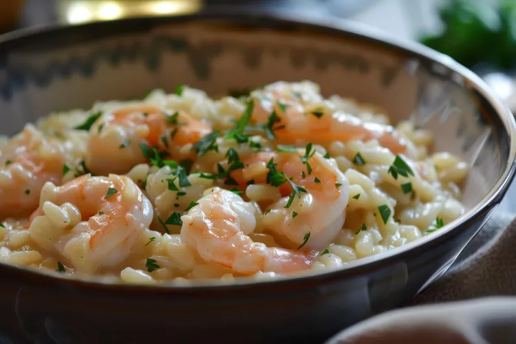 Avocado and shrimp risotto (gluten-free)