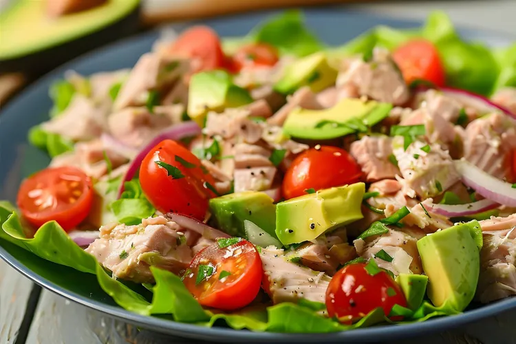 Avocado and tomato tuna salad